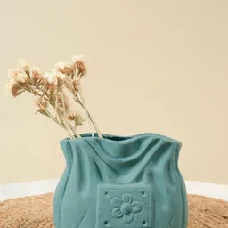 ArteCasa Green Textured Ceramic Vase-0