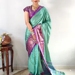 AMRUTKALA SAREES Woven Design Zari Banarasi Saree-image-68