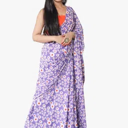 JALTHER Floral Pure Cotton Block Print Saree-53