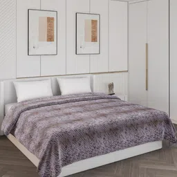 Monte Carlo Brown & White Heavy Winter Double Bed Blanket-32