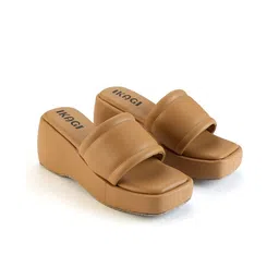 IKAGI Women Square Toe Wedge Heels-image-42