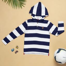 Purple United Kids Boys Cotton Striped Hooded Sweatshirt-image-69