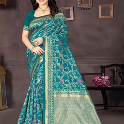 AMK FASHION Woven Design Zari Pure Silk Banarasi Saree-image-95