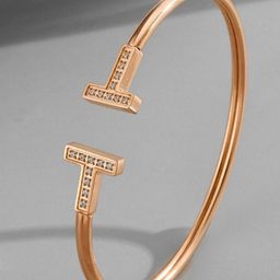 MYKI Stainless Steel Rose Gold-Plated Cuff Bracelet-picture-10