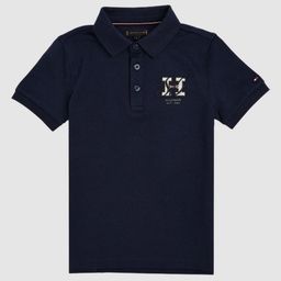 Tommy Hilfiger Europe Boys Brand Logo Printed Polo Collar Cotton T-shirt-picture-43