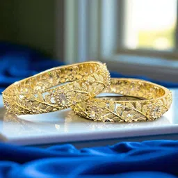 The Pari Set Of 2 Gold-Plated American Diamond-Studded Bangles-64