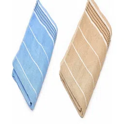 Myntra Elegant Homes Blue & Brown 2 Pieces Striped Cotton 500 GSM Towel Set-picture-45