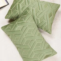 TANLOOMS Green Velvet Rectangle Cushion Covers-picture-20