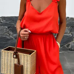 StyleCast x Revolte Solid Basic Jumpsuit with Applique image 2