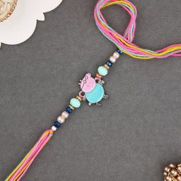 Aapno Rajasthan Set Of 3 Rakhi With Roli Chawal & Greetings Card-92