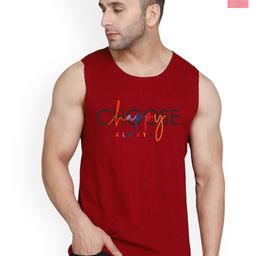 SLOWLORIS Pack of 2 Printed Combed Cotton Vest VSL26 CMB(CHS MAROON)(OVRTNK PEACH)-image-93