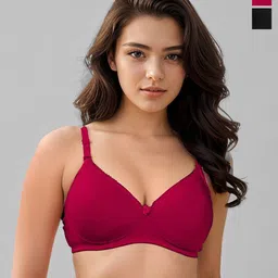 LUX VENUS Set of 2 Full Coverage Lightly Padded Cotton Everyday Bra with All Day Comfort-4
