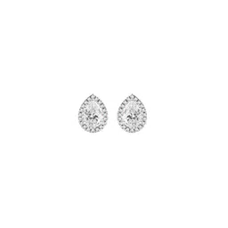 Sparkles Carat Pear Halo Stud Earrings 14K Rose Gold-image-72