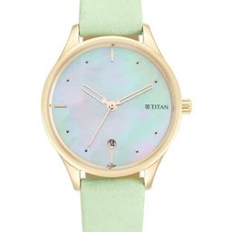 Titan Women Embellished Dial & Leather Straps Analogue Watch 2670WL04-image-55