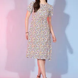 DressBerry Floral Print Fit & Flare Midi Dress-picture-40