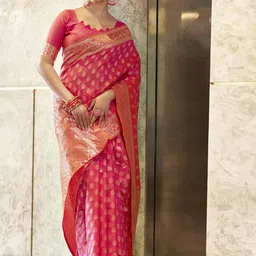 KALINI Floral Zari Banarasi Saree-image-51