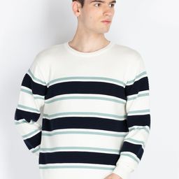 Status Quo Men Striped Round Neck Cotton Pullover Sweater-picture-49