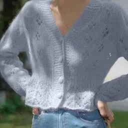 KPOP Women V-Neck Long Sleeves Front-Open Sweaters-image-78