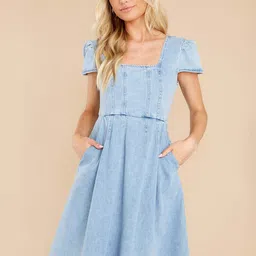 all about you Denim A-Line Dress-image-47