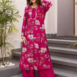 AUTUMN LANE Printed Pure Cotton Round Neck Top With Trousers Co-Ords-picture-27