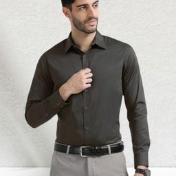 URBANICE Men Classic Slim Fit Solid Spread Collar Cotton Formal Shirt-image-64