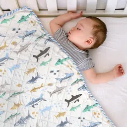 HOMEMONDE White & Blue Cartoon Characters AC Room Single Bed Blanket-image-95