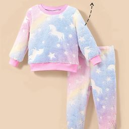 Hopscotch Girls Multicolored Unicorn & Star Night suits-picture-28