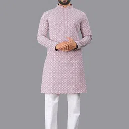 Leipzig Fashion Men Solid Cotton Straight Kurtas-picture-35