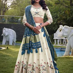 LOOKNBOOK ART Ready to Wear Lehenga & Unstitched Blouse Silk And Dupatta-image-68