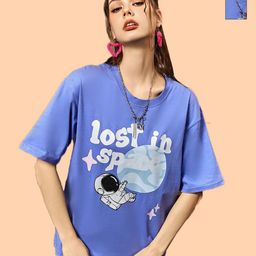 Metronaut Women 2 Printed V-Neck Extended Sleeves T-shirt-picture-22