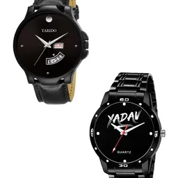 TARIDO Men Dial & Straps Analogue Watch TD1987SL01_yadav watch black chain_Combo-image-78