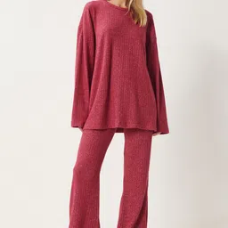 Happiness istanbul Ribbed Round Neck Top With Trouser Co-Ords-picture-10