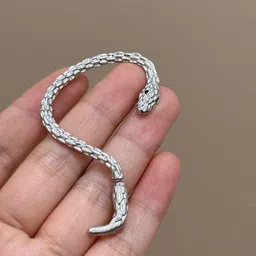 VAGHBHATT Silver Plated Snake Shaped Ear Cuff Earring-47
