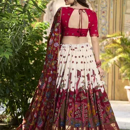 A TO Z CART Printed Ready to Wear Lehenga & Unstitched Blouse With Dupatta image 4