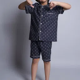 Biglilpeople Unisex Kids Abstract Printed Night suit-4