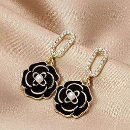 SZN Artificial Stones Studded Contemporary Korean Drop Earrings-44