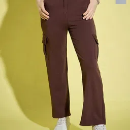 DIMPY GARMENTS Women Relaxed High-Rise Cargos Trousers-image-11