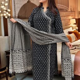Aaghnya Women Ethnic Motifs Printed Angrakha Kurta With Trousers & Dupatta-image-42