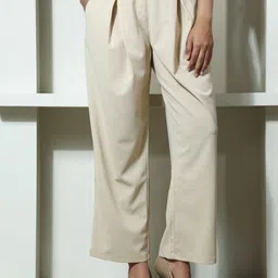 Athena Immutable Women Relaxed Easy Wash Pleated Trousers-image-87