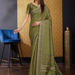 DIVASTRI Ethnic Motifs Silk Blend Saree-image-98