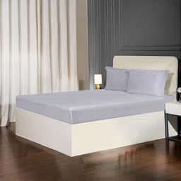 MYTRIDENT Silver-Toned 300 TC King Bedsheet with 4 Pillow Covers-image-76