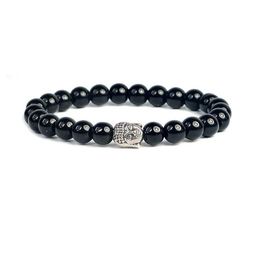 VIBESLE Unisex Crystals Black Buddha Bracelet-78