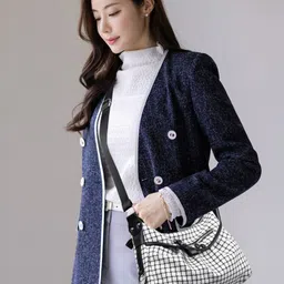 DressBerry Checked Printed PU Structured Sling Bag-7