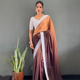 Anouk Ombre Embroidered Poly Chiffon Saree-picture-0