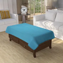 BIGGER FISH Blue Cotton 4-Seater Table Cover-image-55