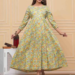 CORSICA Women Maternity Floral Print Round Neck Maxi Cotton Dress-image-37