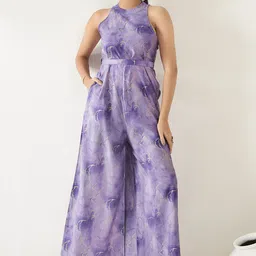 Anouk Modal Halter Neck Printed Basic Jumpsuit image 1