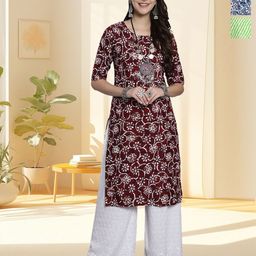 HERE&NOW Women Pack of 3 Floral Printed Daily Straight Kurtas-image-70