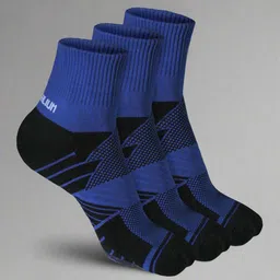 Heelium Unisex Pack Of 3 Striped Above Ankle Length Athletic 3X Tougher & Durable Socks-image-95