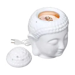 PEEPALCOMM 2-Pcs White Textured Buddha Aroma Oil Diffuser 10ml Each image 3